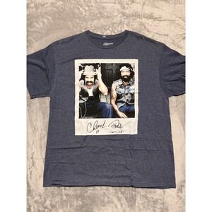 Cheech & Chong T-Shirt Mens XL Blue Graphic Photo Print Short Sleeve